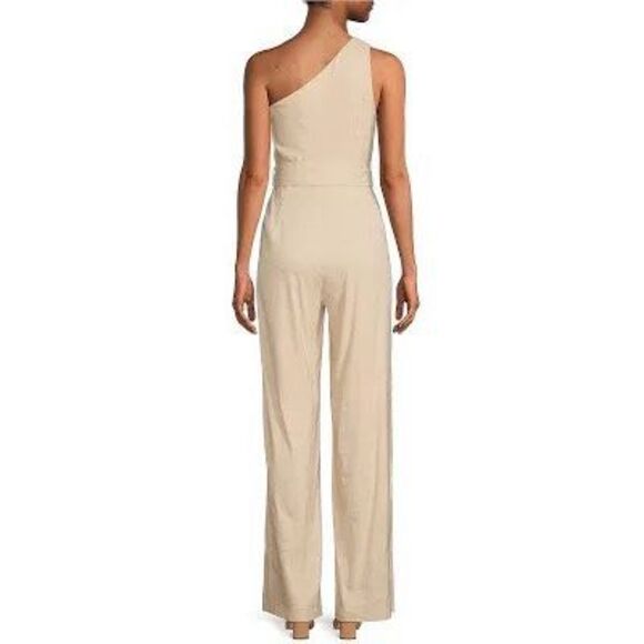 NEW Antonio Melani Carlos One Shoulder Linen Jumpsuit Size 12 - Picture 2 of 6
